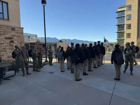 Air Force ROTC Cadets in Practice